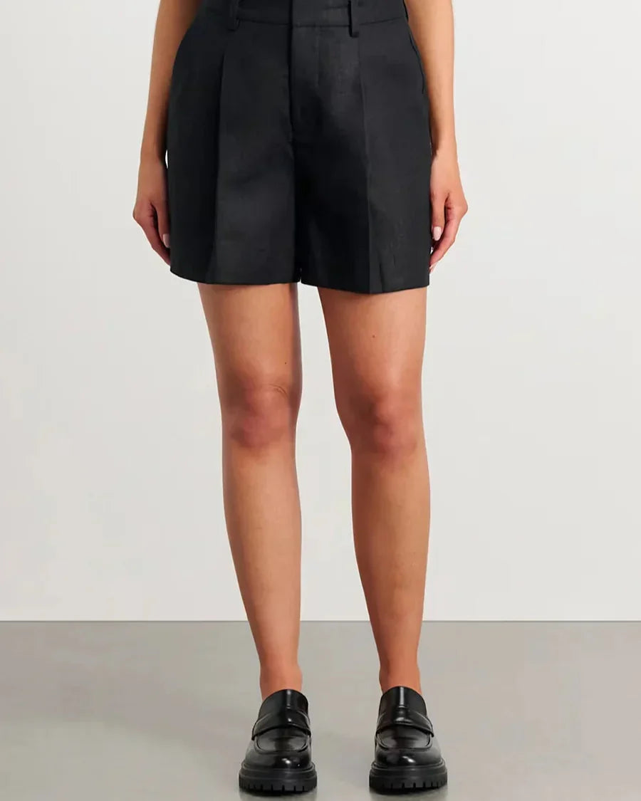 Aprikos V-ringat Linne och Shorts Set