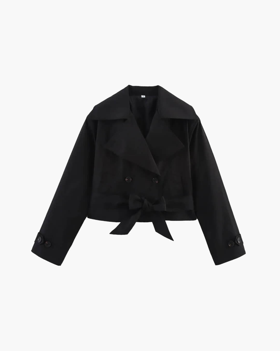 Beige Dubbelknäppt Trenchcoat med Skärp