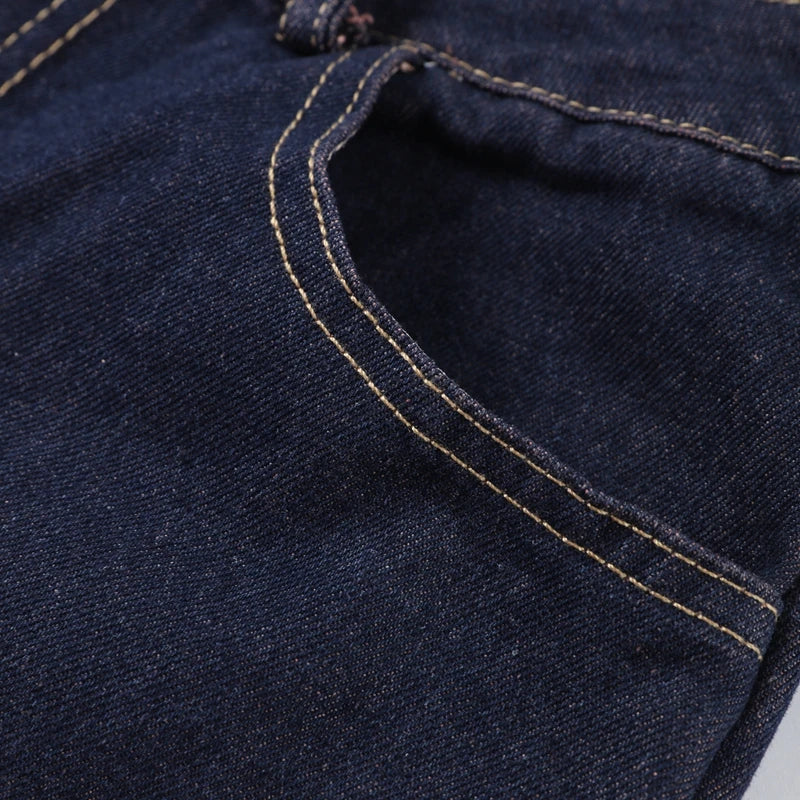 Blå Denimlinne och Höga Jeans i Matchande Set