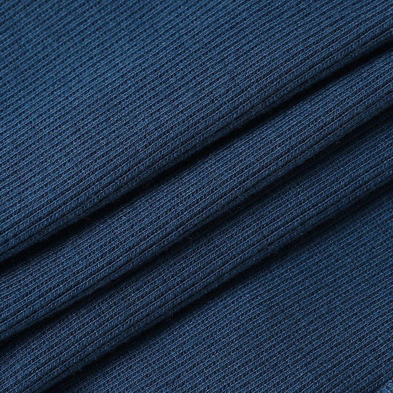 Blå Satin Kort Topp med Enaxlad Halterneck