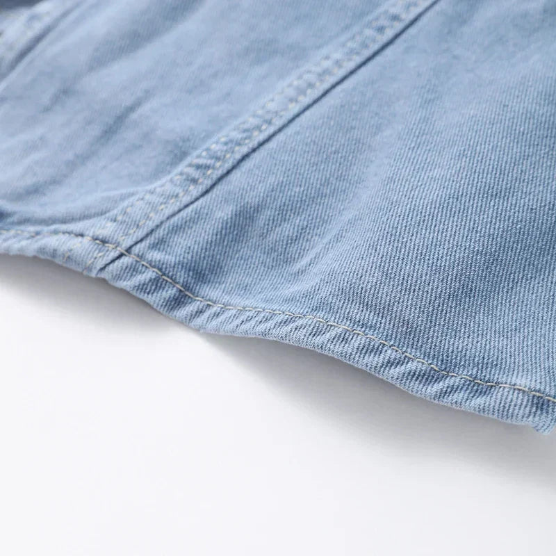 Blå Snäckmönstrad Skjorta och Shorts i Matchande Set
