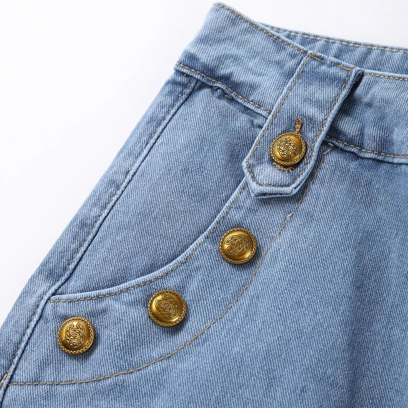 Blå Snäckmönstrad Skjorta och Shorts i Matchande Set