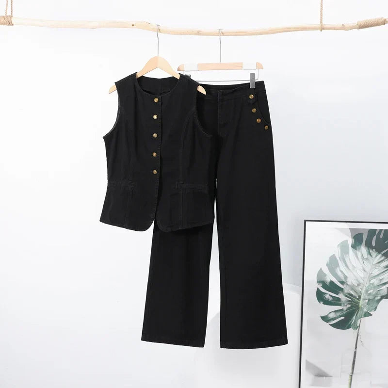 Blå Snäckmönstrad Skjorta och Shorts i Matchande Set