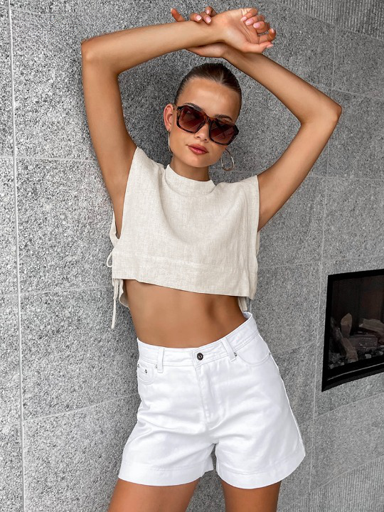 Khaki Linne Matchande Set