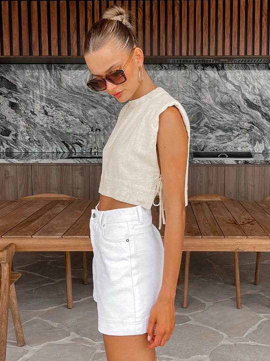 Khaki Linne Matchande Set