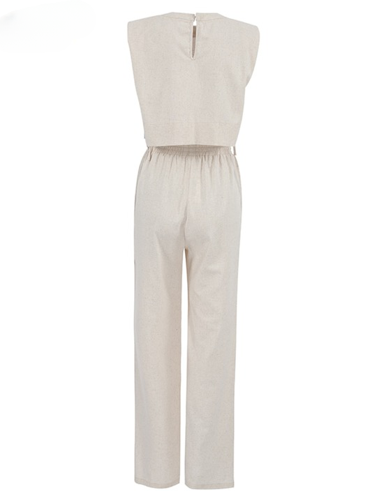 Khaki Linne Matchande Set