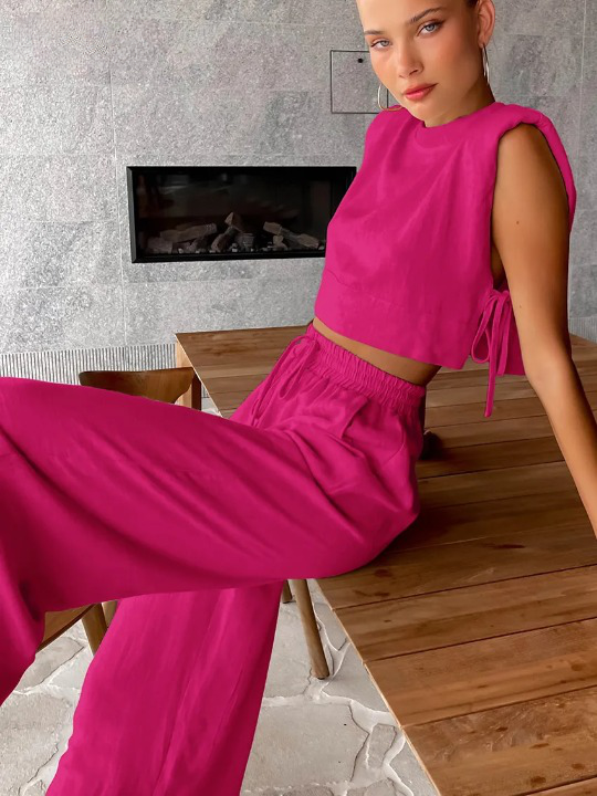 Khaki Linne Matchande Set