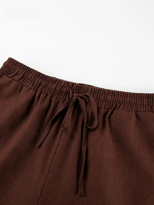 Khaki Linne Matchande Set