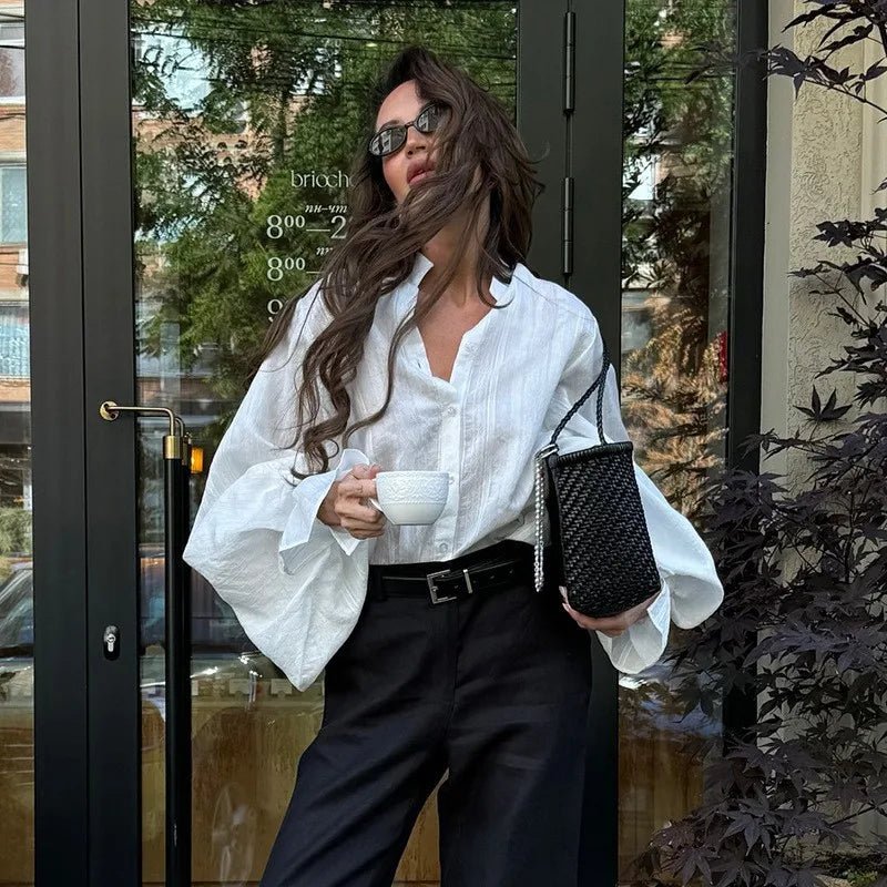 Vit Oversized Bomullsblus